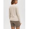 imageODODOS Womens Long Sleeve TShirt  Ultra Soft Stratum Tech Performance Top UPF 50 Breathable Crew Neck PulloverEcru Heather