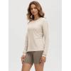 imageODODOS Womens Long Sleeve TShirt  Ultra Soft Stratum Tech Performance Top UPF 50 Breathable Crew Neck PulloverEcru Heather