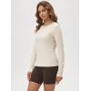 imageODODOS Womens Long Sleeve TShirt  Ultra Soft Stratum Tech Performance Top UPF 50 Breathable Crew Neck PulloverMilkweed Heather
