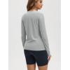 imageODODOS Womens Long Sleeve TShirt  Ultra Soft Stratum Tech Performance Top UPF 50 Breathable Crew Neck PulloverPale Grey Heather