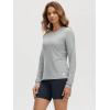 imageODODOS Womens Long Sleeve TShirt  Ultra Soft Stratum Tech Performance Top UPF 50 Breathable Crew Neck PulloverPale Grey Heather