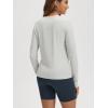 imageODODOS Womens Long Sleeve TShirt  Ultra Soft Stratum Tech Performance Top UPF 50 Breathable Crew Neck PulloverSalt Heather