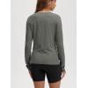 imageODODOS Womens Long Sleeve TShirt  Ultra Soft Stratum Tech Performance Top UPF 50 Breathable Crew Neck PulloverSmoke Heather