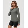 imageODODOS Womens Long Sleeve TShirt  Ultra Soft Stratum Tech Performance Top UPF 50 Breathable Crew Neck PulloverSmoke Heather