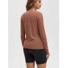 imageODODOS Womens Long Sleeve TShirt  Ultra Soft Stratum Tech Performance Top UPF 50 Breathable Crew Neck PulloverTamarind Heather