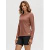 imageODODOS Womens Long Sleeve TShirt  Ultra Soft Stratum Tech Performance Top UPF 50 Breathable Crew Neck PulloverTamarind Heather