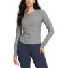 imageODODOS Womens Long Sleeve Performance TShirts  Ultra Soft Stratum Tech Crew Neck Tee UPF 50 Essential TopGrey Heather