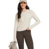 imageODODOS Womens Long Sleeve Performance TShirts  Ultra Soft Stratum Tech Crew Neck Tee UPF 50 Essential TopMilkweed Heather