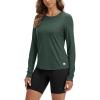 imageODODOS Womens Long Sleeve TShirt  Ultra Soft Stratum Tech Performance Top UPF 50 Breathable Crew Neck PulloverAspen Heather