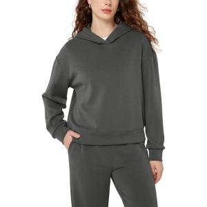 imageODODOS Modal Soft Fleece Lined Hoodie for Women Long Sleeve RelaxedFit Pullover Casual Basic SweatshirtCharcoal