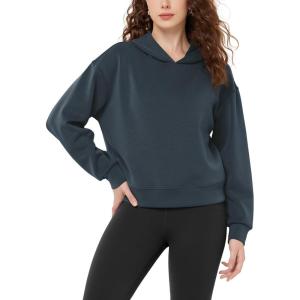 imageODODOS Modal Soft Fleece Lined Hoodie for Women Long Sleeve RelaxedFit Pullover Casual Basic SweatshirtNavy