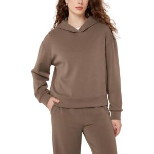 imageODODOS Modal Soft Fleece Lined Hoodie for Women Long Sleeve RelaxedFit Pullover Casual Basic SweatshirtNutria