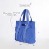 imageODODOS 29L Oversized Canvas Tote Bag Large Capacity Open Top Shoulder Bags for Gym Workout Shopping Beach TravelBright Indigo