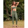 imageODODOS Womens Drawstring Tie Daily Pocket Leggings 25quot  28quot High Waist Workout Yoga PantsDark Olive
