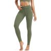 imageODODOS Womens Drawstring Tie Daily Pocket Leggings 25quot  28quot High Waist Workout Yoga PantsDark Olive
