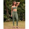 imageODODOS Womens Drawstring Tie Daily Pocket Leggings 25quot  28quot High Waist Workout Yoga PantsDark Olive