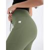 imageODODOS Womens Drawstring Tie Daily Pocket Leggings 25quot  28quot High Waist Workout Yoga PantsDark Olive