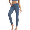 imageODODOS Womens Drawstring Tie Daily Pocket Leggings 25quot  28quot High Waist Workout Yoga PantsInk Blue