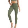 imageODODOS Womens Drawstring Tie Daily Pocket Leggings 25quot  28quot High Waist Workout Yoga PantsDark Olive