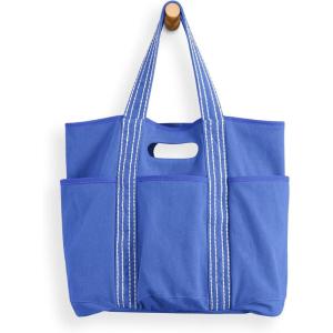 imageODODOS 29L Oversized Canvas Tote Bag Large Capacity Open Top Shoulder Bags for Gym Workout Shopping Beach TravelBright Indigo
