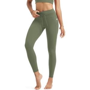 imageODODOS Womens Drawstring Tie Daily Pocket Leggings 25quot  28quot High Waist Workout Yoga PantsDark Olive