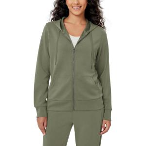 imageODODOS Womens Modal Soft FullZip Hoodies Casual Relaxed Fall Outfit Hooded Jacket with PocketsDark Sage