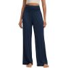 imageODODOS Womens Wide Leg Palazzo Lounge Pants with Pockets Light Weight Loose Comfy Casual Pajama Pants262830quot32quot InseamNavyno Pocket