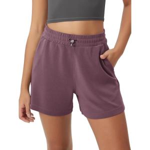 imageODODOS Modal Soft Relaxed Shorts for Women Adjustable Shockcord High Waist Casual Shorts with Pockets  4quot  6quot InseamTulipwood