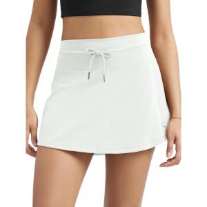 imageODODOS Womens Drawstring Tie Daily Skirts Builtin Shorts Athletic Golf Tennis Skorts with Ball PocketPorcelain White