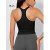 imageODODOS 3Pack Seamless Racerback Crop Tank for Women Ribbed Knit Soft Crop TopsBlacknutriawhite