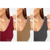 imageODODOS 3Pack Seamless Racerback Crop Tank for Women Ribbed Knit Soft Crop TopsCharcoalerminered