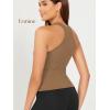 imageODODOS 3Pack Seamless Racerback Crop Tank for Women Ribbed Knit Soft Crop TopsErmineivorynavy