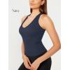 imageODODOS 3Pack Seamless Racerback Crop Tank for Women Ribbed Knit Soft Crop TopsIvorynavynutria