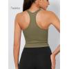 imageODODOS 3Pack Seamless Racerback Crop Tank for Women Ribbed Knit Soft Crop TopsIvorynavynutria