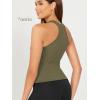 imageODODOS 3Pack Seamless Racerback Crop Tank for Women Ribbed Knit Soft Crop TopsIvorynavynutria