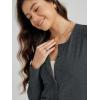 imageODODOS Womens Cardigan  Ultra Soft Stratum Tech Performance Long Sleeve Crop UPF 50 Button Down Crewneck TopCharcoal Heather