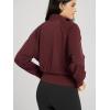 imageODODOS Womens Full Zip Workout Jacket Cloud Feeling Stand Collar Long Sleeve Lightweight Athletic Yoga TopsBurgundy