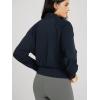 imageODODOS Womens Full Zip Workout Jacket Cloud Feeling Stand Collar Long Sleeve Lightweight Athletic Yoga TopsDeep Navy