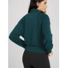 imageODODOS Womens Full Zip Workout Jacket Cloud Feeling Stand Collar Long Sleeve Lightweight Athletic Yoga TopsForest Teal