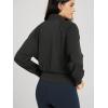 imageODODOS Womens Full Zip Workout Jacket Cloud Feeling Stand Collar Long Sleeve Lightweight Athletic Yoga TopsOnyx Black