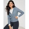imageODODOS Womens FullZip Cropped Hoodie  Stratum Tech Ultra Soft UPF 50 Hooded Jacket with PocketsDusty Blue Heather