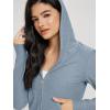 imageODODOS Womens FullZip Cropped Hoodie  Stratum Tech Ultra Soft UPF 50 Hooded Jacket with PocketsDusty Blue Heather
