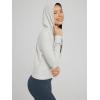 imageODODOS Womens FullZip Cropped Hoodie  Stratum Tech Ultra Soft UPF 50 Hooded Jacket with PocketsSalt Heather