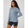 imageODODOS Womens FullZip Hoodie  Stratum Tech Ultra Soft Outfit UPF 50 Performance Hooded Jacket with PocketsDusty Blue Heather