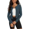 imageODODOS Womens Cardigan  Ultra Soft Stratum Tech Performance Long Sleeve Crop UPF 50 Button Down Crewneck TopNavy Heather