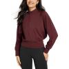 imageODODOS Womens Full Zip Workout Jacket Cloud Feeling Stand Collar Long Sleeve Lightweight Athletic Yoga TopsBurgundy