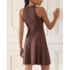 imageODODOS Casual Flare Tank Dress for Women Summer Sleeveless Sundress Mini Skater DressDark Brown