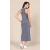 imageODODOS Modal Soft Front Split Midi Dress for Women V Neck Sleeveless Casual Summer Tank DressPurple Gray
