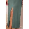 imageODODOS Modal Soft Front Split Midi Dress for Women V Neck Sleeveless Casual Summer Tank DressSlate Green