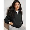 imageODODOS Modal Soft HalfZip Collared Sweatshirts for Women Long Sleeve Relaxed Fit Pullover Top with PocketsBlack